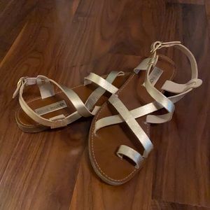 Gold strappy sandals